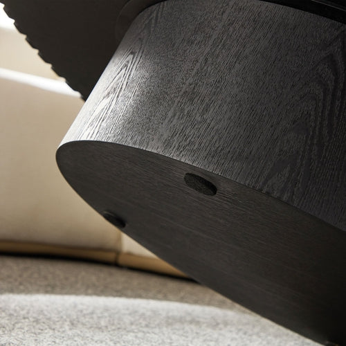 35-Inch Nesting Round Sintered Stone Coffee Table - Modern Drum Design
