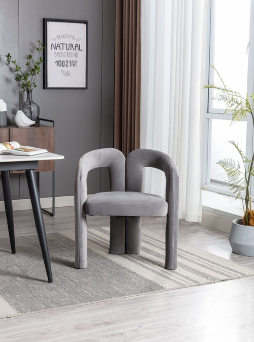 Contemporary Velvet Fabric Upholstered Accent Chair - Modern Dining Chair