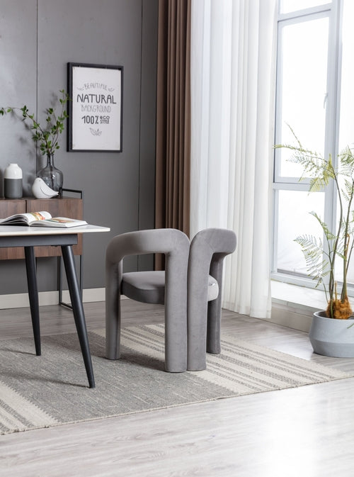 Contemporary Velvet Fabric Upholstered Accent Chair - Modern Dining Chair