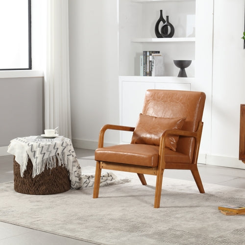 Modern Accent Chair with Solid Wood Frame