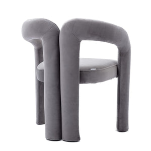 Contemporary Velvet Fabric Upholstered Accent Chair - Modern Dining Chair