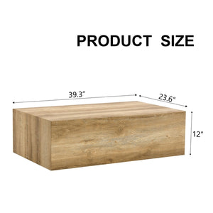 Modern Coffee Table - Light Wood Texture MDF Construction
