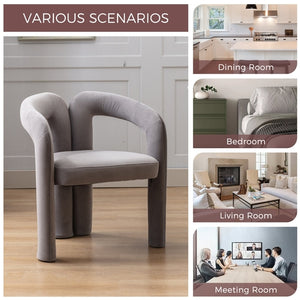 Contemporary Velvet Fabric Upholstered Accent Chair - Modern Dining Chair
