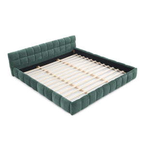 California King size Upholstered Bed Frame - Thick Chenille Fabric, Modern Platform Bed