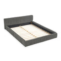 Grey Chenille Upholstered Queen Platform Bed