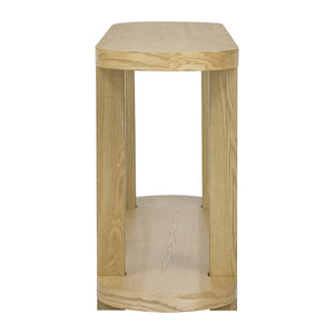 Modern Minimalist Ash Veneer Entryway Table with Streamlined Desktop