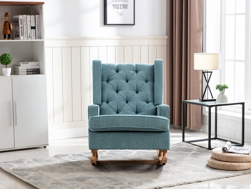 Nursery Rocking Chair with Upholstered Cushion