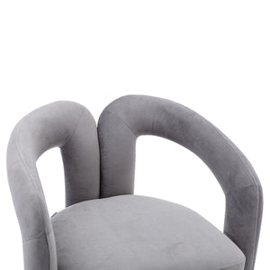 Contemporary Velvet Fabric Upholstered Accent Chair - Modern Dining Chair