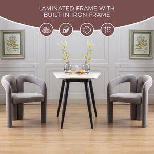 Contemporary Velvet Fabric Upholstered Accent Chair - Modern Dining Chair