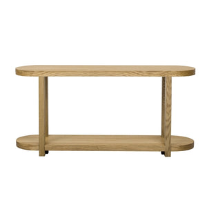 Modern Minimalist Ash Veneer Entryway Table with Streamlined Desktop