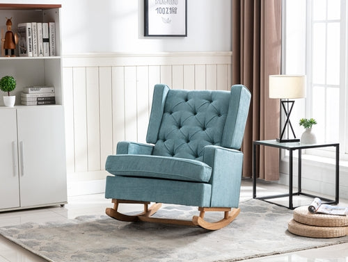 Nursery Rocking Chair with Upholstered Cushion