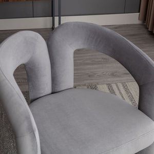 Contemporary Velvet Fabric Upholstered Accent Chair - Modern Dining Chair