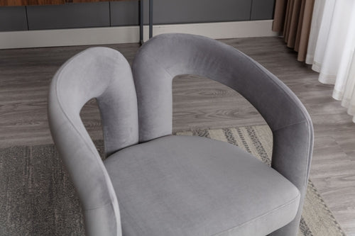 Contemporary Velvet Fabric Upholstered Accent Chair - Modern Dining Chair