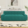 86-Inch Teal Tufted Sofa – Modern 3-Seater