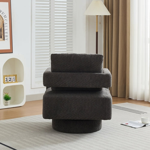 29-Inch Square Swivel Accent Chair - Modern Rotating Armchair