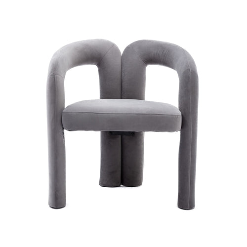 Contemporary Velvet Fabric Upholstered Accent Chair - Modern Dining Chair