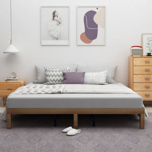 LuneluX_Home – Queen Size Solid Wood Platform Bed Frame