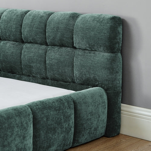 California King size Upholstered Bed Frame - Thick Chenille Fabric, Modern Platform Bed