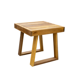 Acacia Wood Outdoor Lounge Set - Chair & Ottoman for Patios