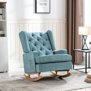 Nursery Rocking Chair with Upholstered Cushion