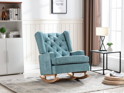 Nursery Rocking Chair with Upholstered Cushion