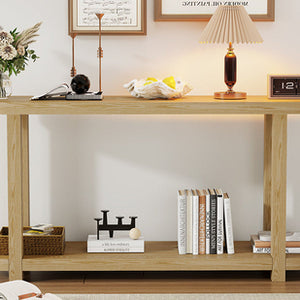 Modern Minimalist Ash Veneer Entryway Table with Streamlined Desktop