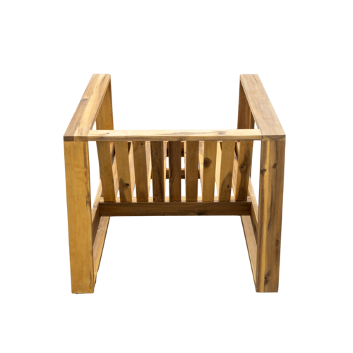 Acacia Wood Outdoor Lounge Set - Chair & Ottoman for Patios