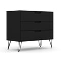 Black 3-Drawer Dresser with Hairpin Legs