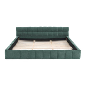 California King size Upholstered Bed Frame - Thick Chenille Fabric, Modern Platform Bed