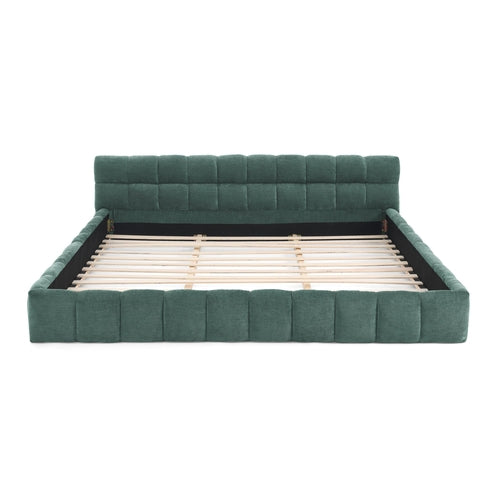California King size Upholstered Bed Frame - Thick Chenille Fabric, Modern Platform Bed