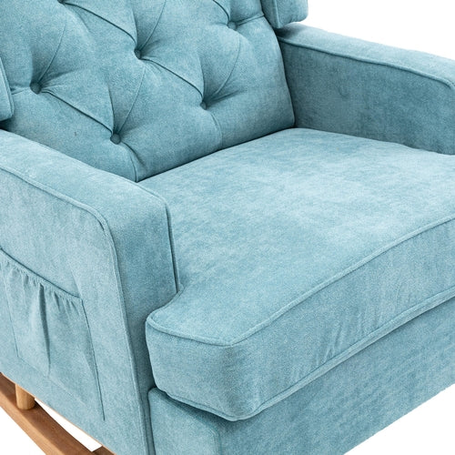 Nursery Rocking Chair with Upholstered Cushion