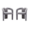 Grey Velvet Accent Dining Chair or Set of 2 Grey Velvet Accent Dining Chairs
