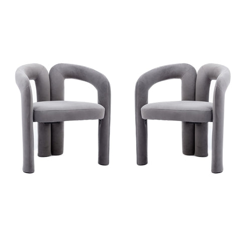 Contemporary Velvet Fabric Upholstered Accent Chair - Modern Dining Chair