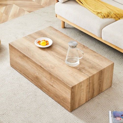 Modern Coffee Table - Light Wood Texture MDF Construction