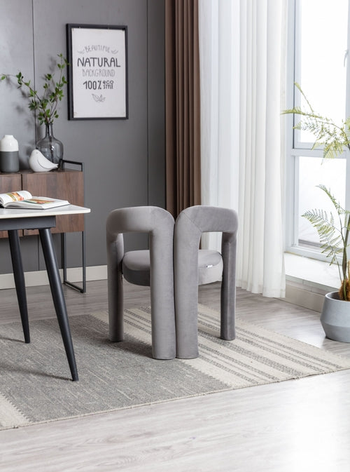 Contemporary Velvet Fabric Upholstered Accent Chair - Modern Dining Chair