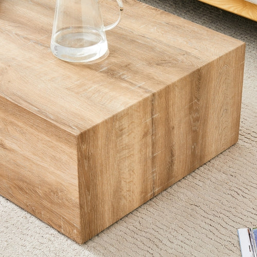 Modern Coffee Table - Light Wood Texture MDF Construction