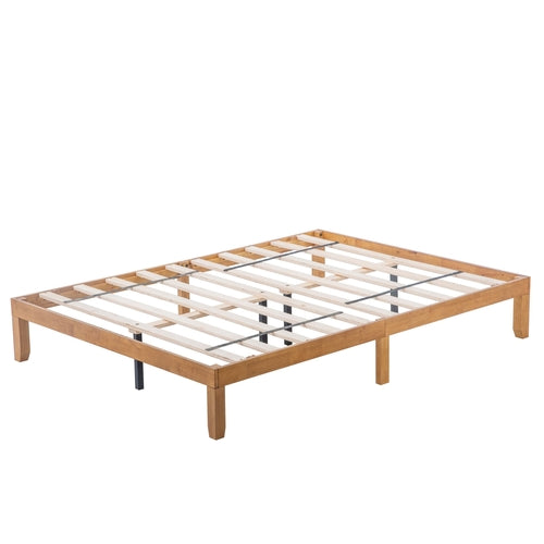 Natural Solid Wood Queen Platform Bed Frame