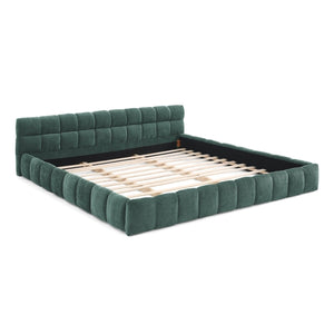 California King size Upholstered Bed Frame - Thick Chenille Fabric, Modern Platform Bed