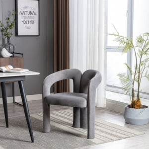 Contemporary Velvet Fabric Upholstered Accent Chair - Modern Dining Chair