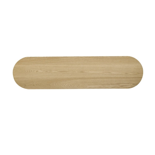 63-Inch Natural Ash Veneer Console Table with Lower Shelf