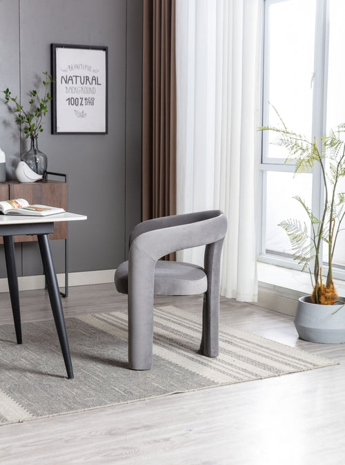 Contemporary Velvet Fabric Upholstered Accent Chair - Modern Dining Chair