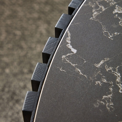 35-Inch Nesting Round Sintered Stone Coffee Table - Modern Drum Design